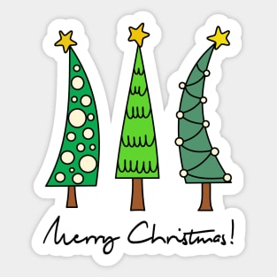 Three Christmas trees wish you a Merry Christmas! Sticker